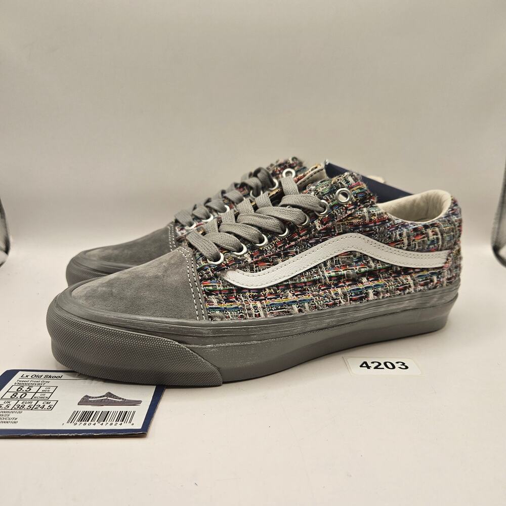 VANS WOMEN'S 8 OLD SKOOL LOW TOP SNEAKER TWEED FROST GRAY LX NWOB